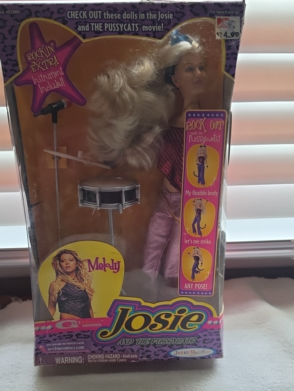 Josie and the Pussycats Melody Doll in Pink Outfit Still In The Box. Box Is Worn